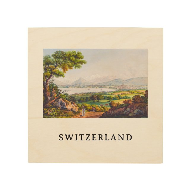 Geneva, Switzerland Wood Wall Art (Front)