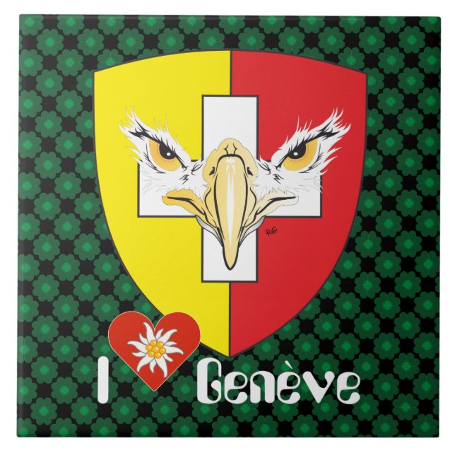 Geneva v Genève Schweiz Suisse Svizzera Fliese Ceramic Tile (Front)