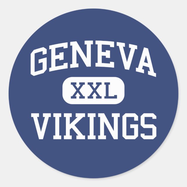 Geneva Vikings Middle School Geneva Illinois Classic Round Sticker (Front)