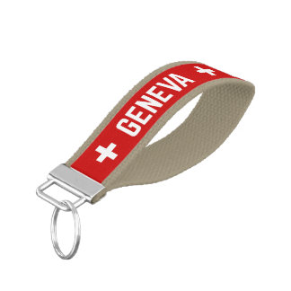 Geneva with Swiss Cross Design Wrist Keychain