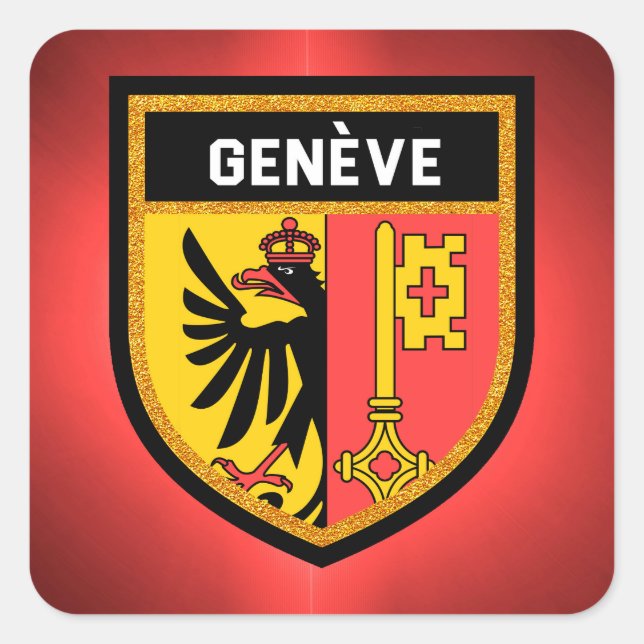 Genève Flag Square Sticker (Front)