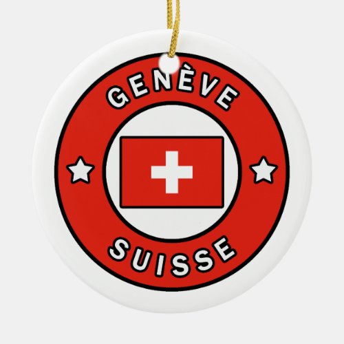 Genve Suisse Ceramic Ornament