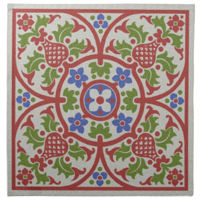 "Geneveive" Gothic Revival Medallion Cloth Napkin (Front)