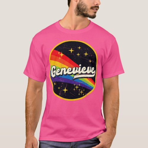 Genevieve Rainbow In Space Vintage GrungeStyle T_Shirt