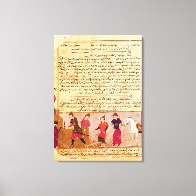 Genghis Khan and his sons by Rashid al-Din Canvas Print (Front)