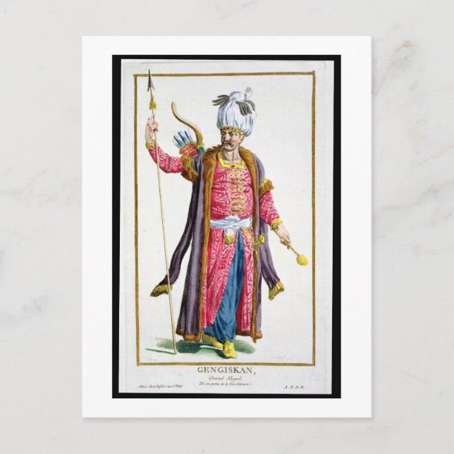 Genghis Khan (c.1162-1227) from 'Receuil des Estam Postcard (Front)