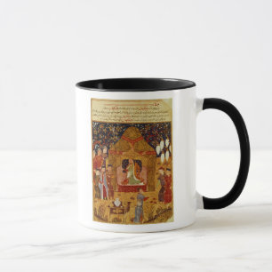 Genghis Khan in his tent by Rashid al-Din Mug