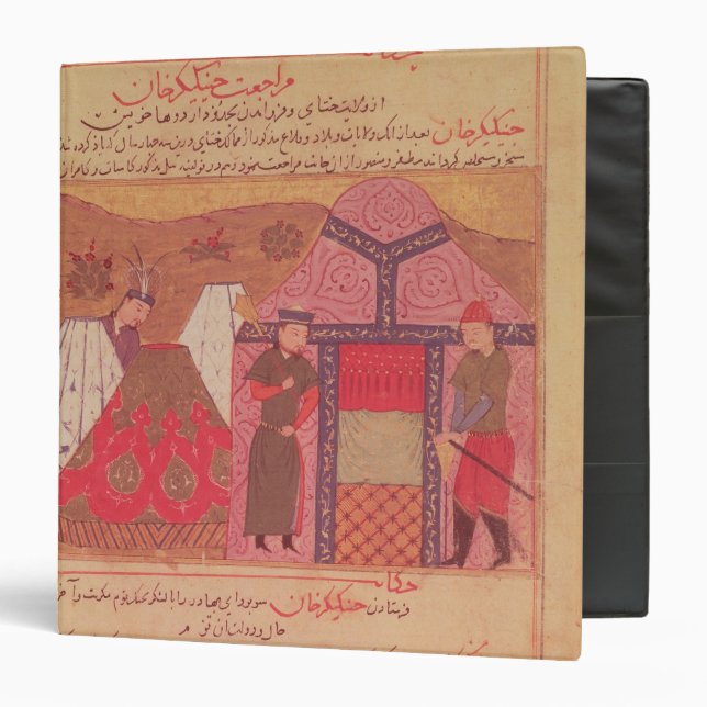 Genghis Khan outside his tent 3 Ring Binder (Front/Inside)