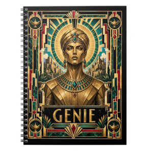 Genie, Art Deco Mythical Notebook