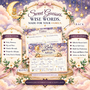 Genie Baby Shower Predictions and Advice Postcard