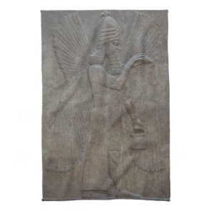 Genie Benisseur of Assyria an Mesopotamian god Kitchen Towel