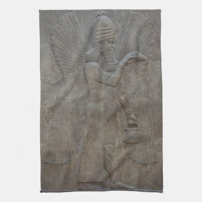 Genie Benisseur of Assyria an Mesopotamian god Kitchen Towel (Vertical)