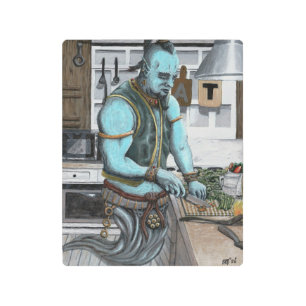Genie Cooking Kitchen Magic Metal Fantasy Wall Art