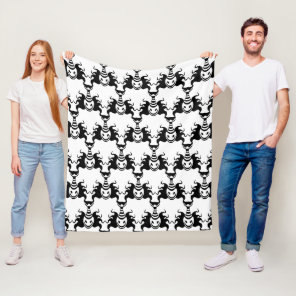 Genie Ghost Coming Out of Lamp Seamless Pattern Fleece Blanket