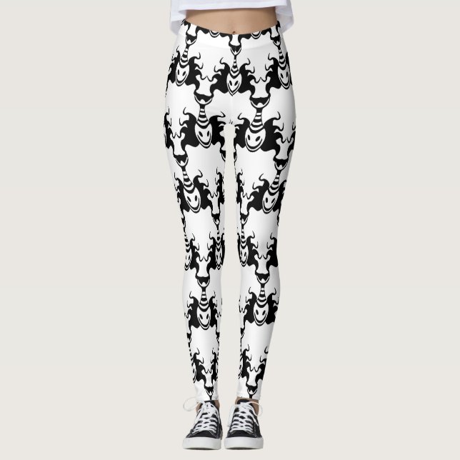 Genie Ghost Coming Out of Lamp Seamless Pattern Leggings (Front)