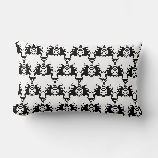 Genie Ghost Coming Out of Lamp Seamless Pattern Lumbar Pillow (Front)