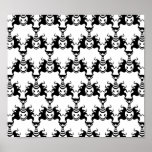 Genie Ghost Coming Out of Lamp Seamless Pattern Poster