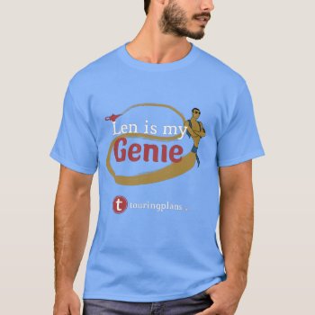 Genie Gold Blue Red T-shirt by TouringPlans at Zazzle