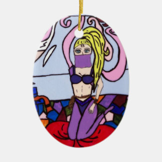 GENIE IN A BOTTLE CERAMIC ORNAMENT
