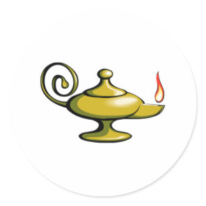 Genie Lamp Classic Round Sticker