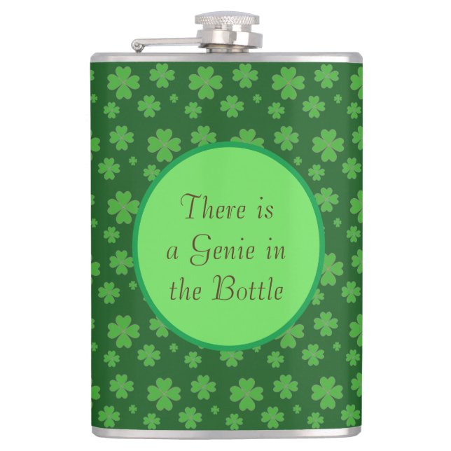 Genie & Lucky Clovers Flask (Front)