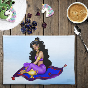 Genie Magic Carpet Lamp Blue Sky Cloth Placemat