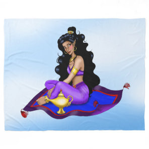 Genie Magic Carpet Lamp Blue Sky Fleece Blanket