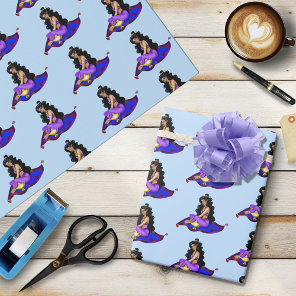 Genie Magic Carpet Lamp Blue Sky Wrapping Paper