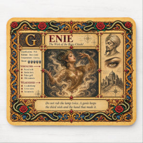 Genie, Medieval Bestiary Art Mouse Pad