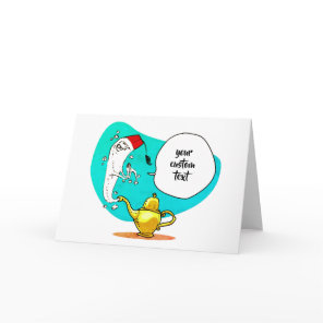 genie of the lamp funny cartoon card