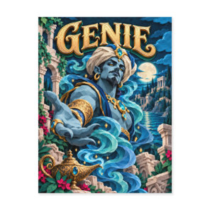 Genie, Paper Cut Monster Postcard
