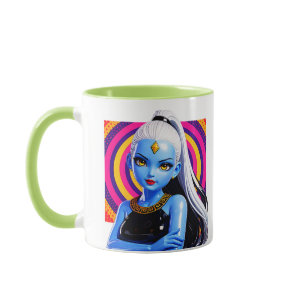 Genie Princess Mug Glossy Fantasy Portrait Blue