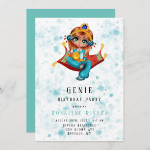 Genie Red Carpet Preteen Girl Birthday Party Invitation