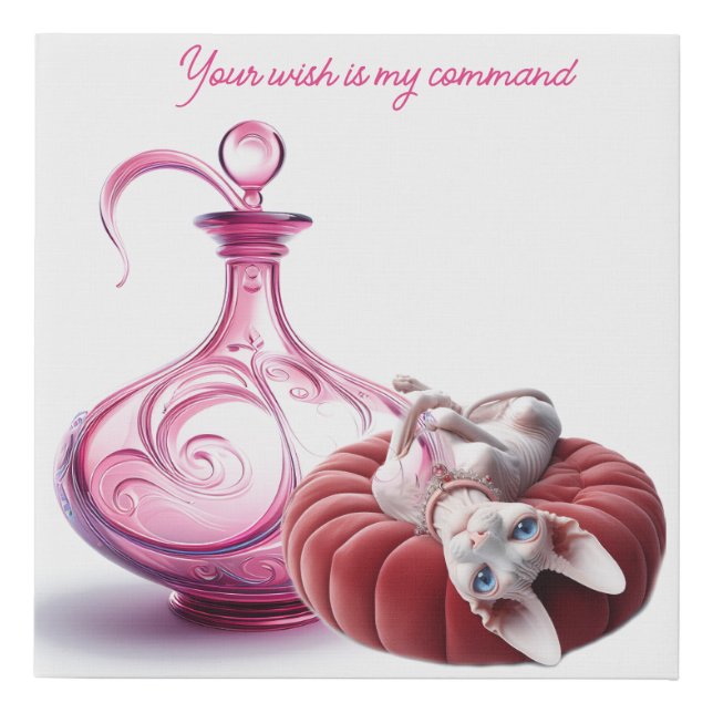 Genie Sphynx Cat Faux Canvas Print (Front)