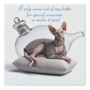Genie Sphynx Faux Wrapped Canvas Print