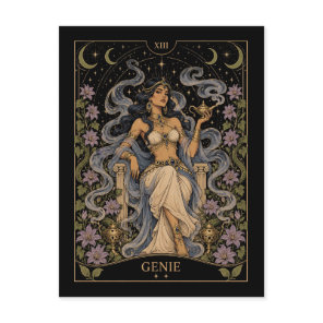 Genie, Starlit Tarot Art Postcard
