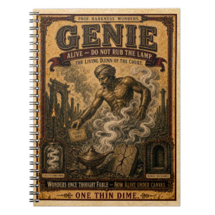 Genie, Vintage Circus Monster Notebook