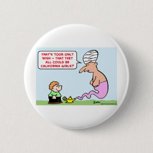 genie wish california girls pinback button