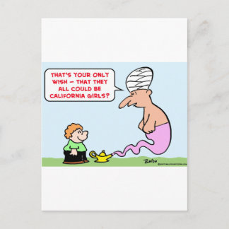 genie wish california girls postcard