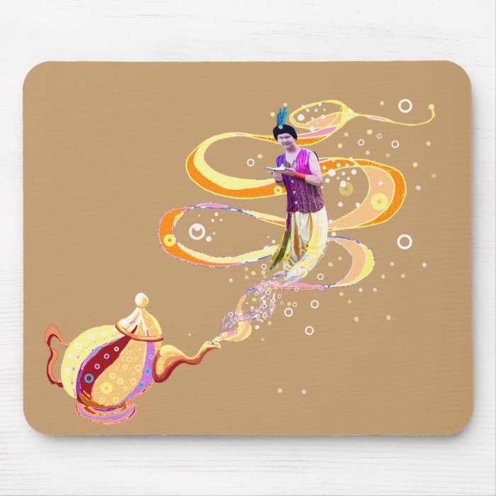 Genie with magic lamp mousepads