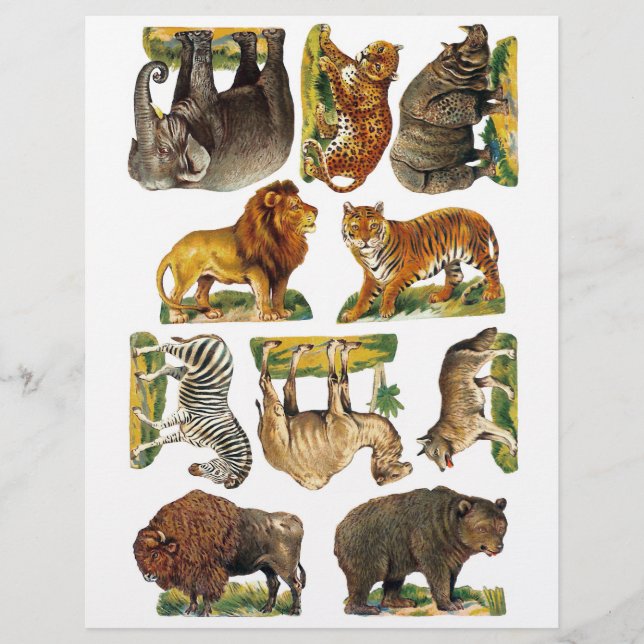 Geniune (not AI) Victorian Zoo Animal Fussy Cuts (Front)