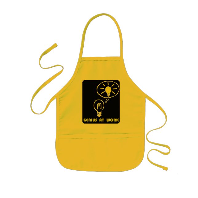 Genius at work kids' apron (Front)