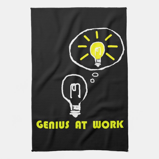 Genius at work kitchen towel (Vertical)