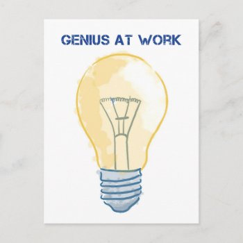 Genius At Work Postcard by OutFrontProductions at Zazzle