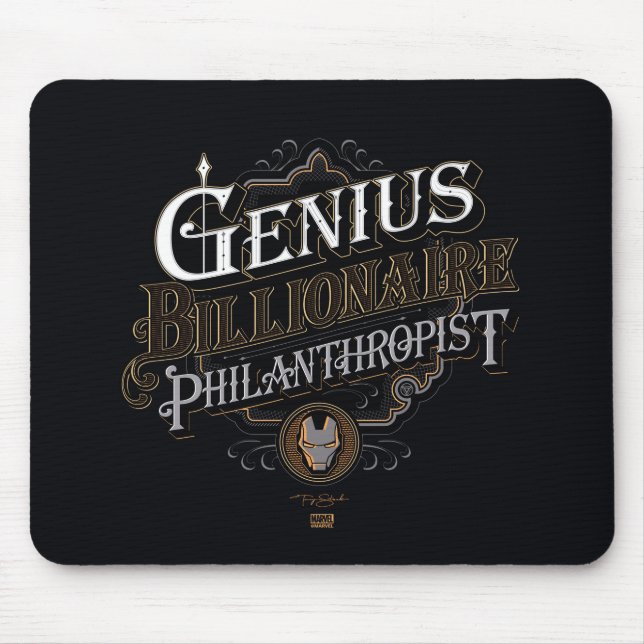 Genius Billionaire Philanthropist Ornate Graphic Mouse Pad (Front)