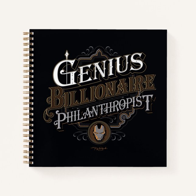 Genius Billionaire Philanthropist Ornate Graphic Notebook (Front)