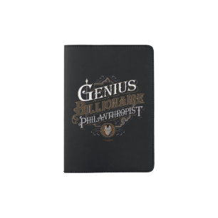 Genius Billionaire Philanthropist Ornate Graphic Passport Holder