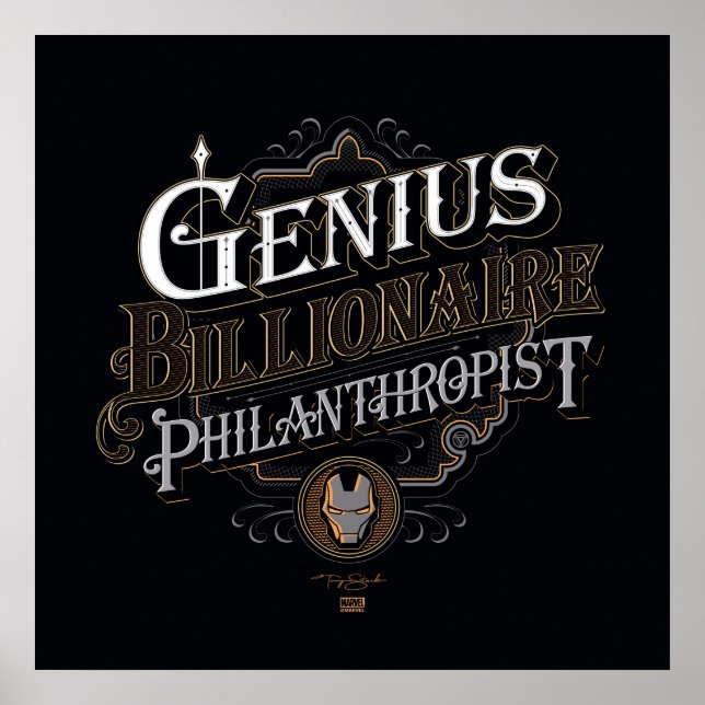 Genius Billionaire Philanthropist Ornate Graphic Poster (Front)