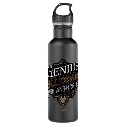 Genius Billionaire Philanthropist Ornate Graphic Stainless Steel Water Bottle