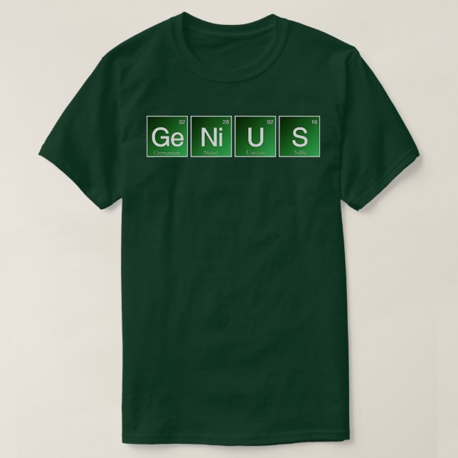 Genius Breaking Chemistry Bad Science  Periodic Sy T-Shirt (Design Front)